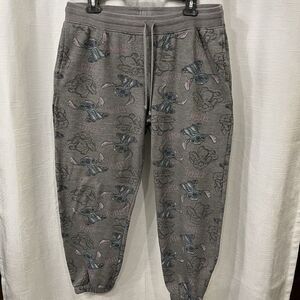 Disney Stitch Lounge Pants Drawstring Pockets Gray Women's XL